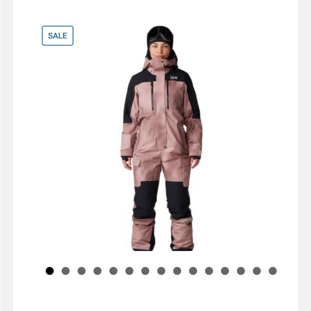Mountain Hardwear Women's Mauve and Black one piece ski suit size XL
